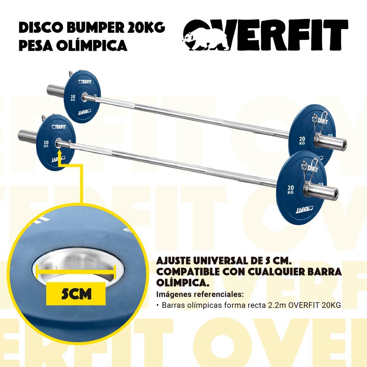 Disco Pesa Olimpica Goma Overfit 20kg Antideslizante-4