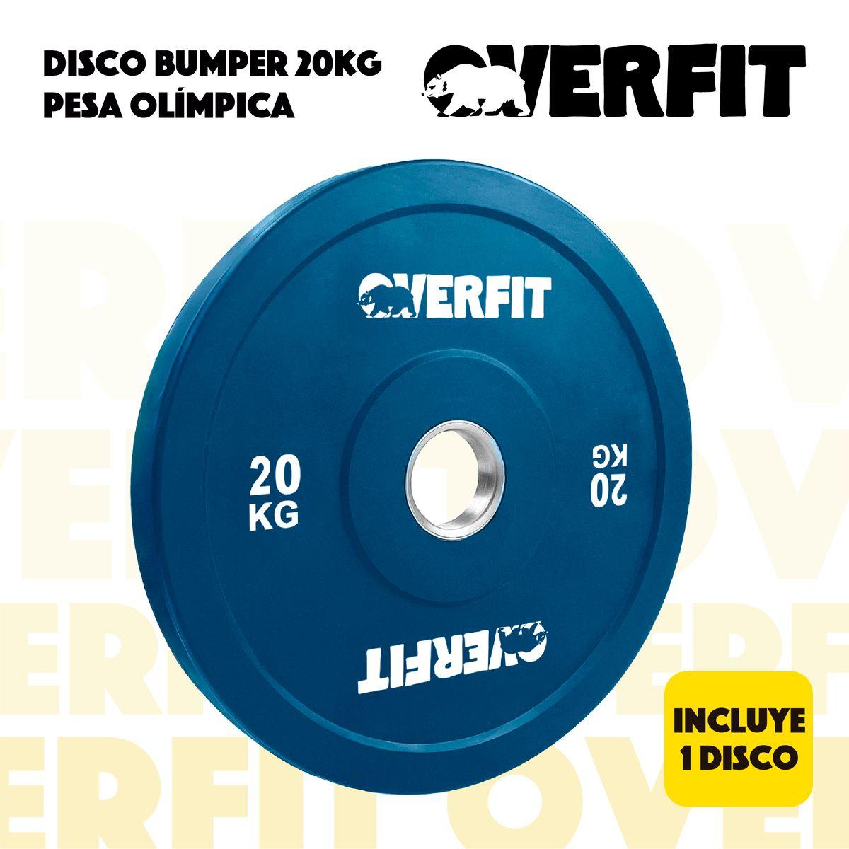 Disco Pesa Olimpica Goma Overfit 20kg Antideslizante-5