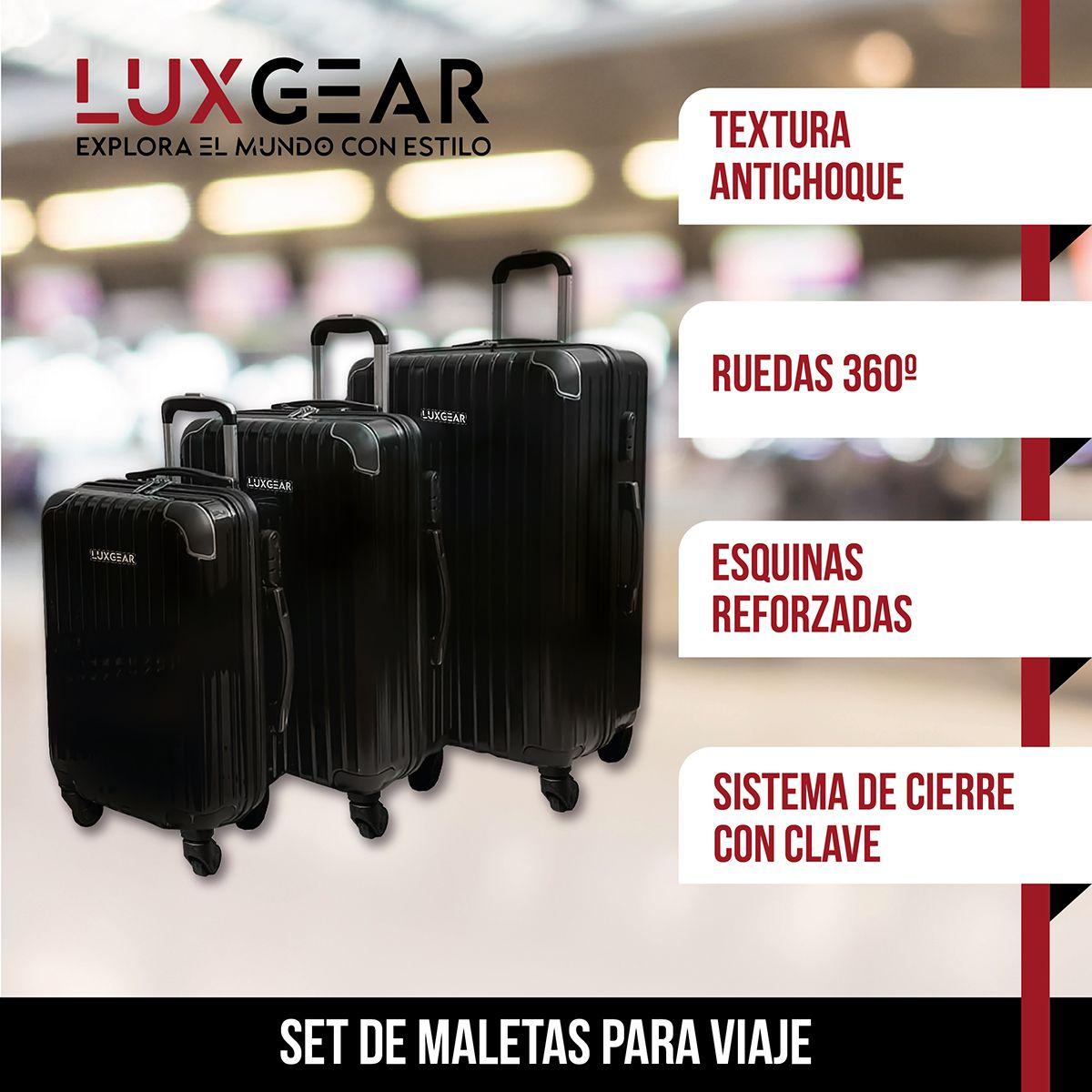 Maletas 10 15 23kg Luxgear Set x3 Maletas Viaje Antigolpes-5