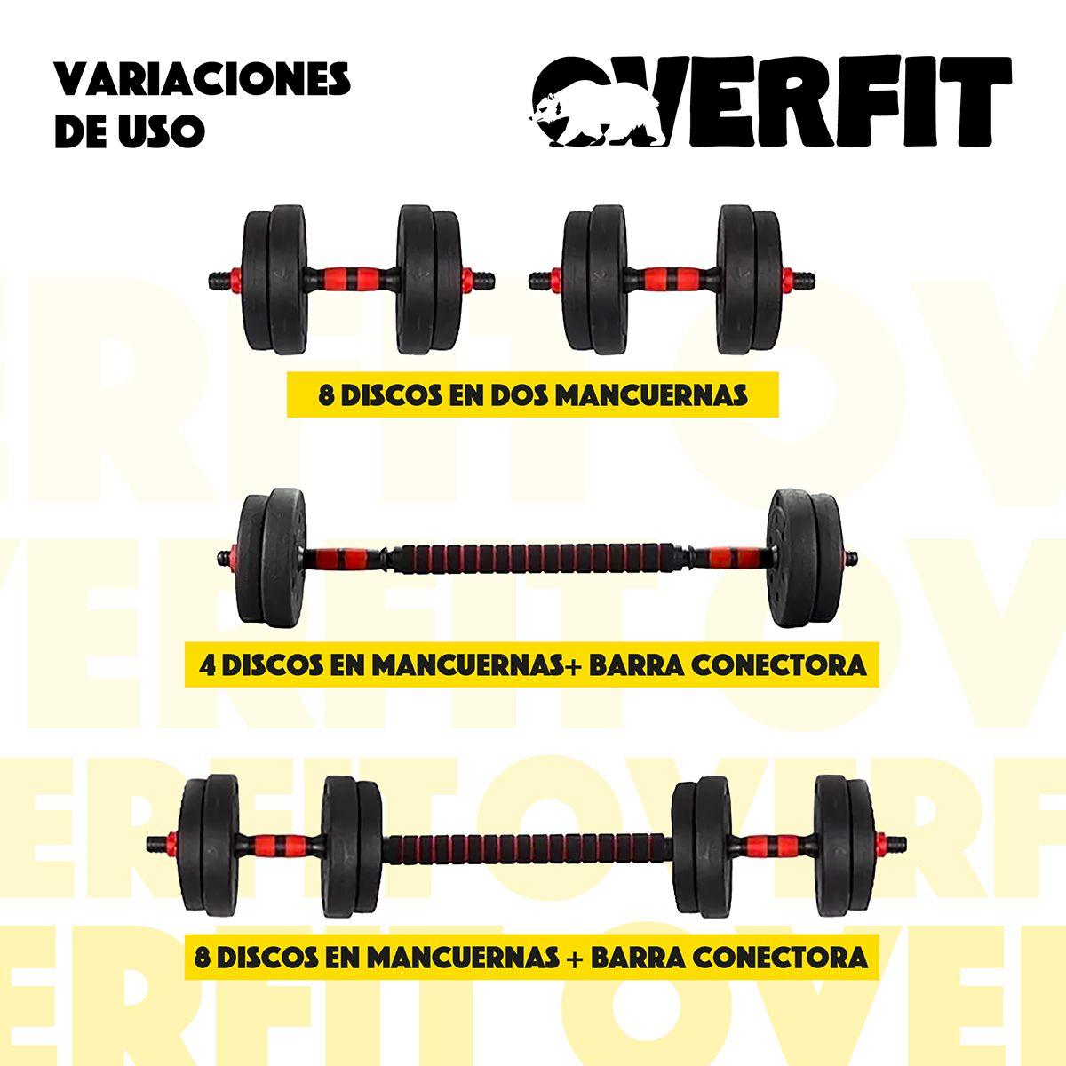 Set Mancuernas Y Barra Unibles 15kg Fitness Pesas Ajustables-4