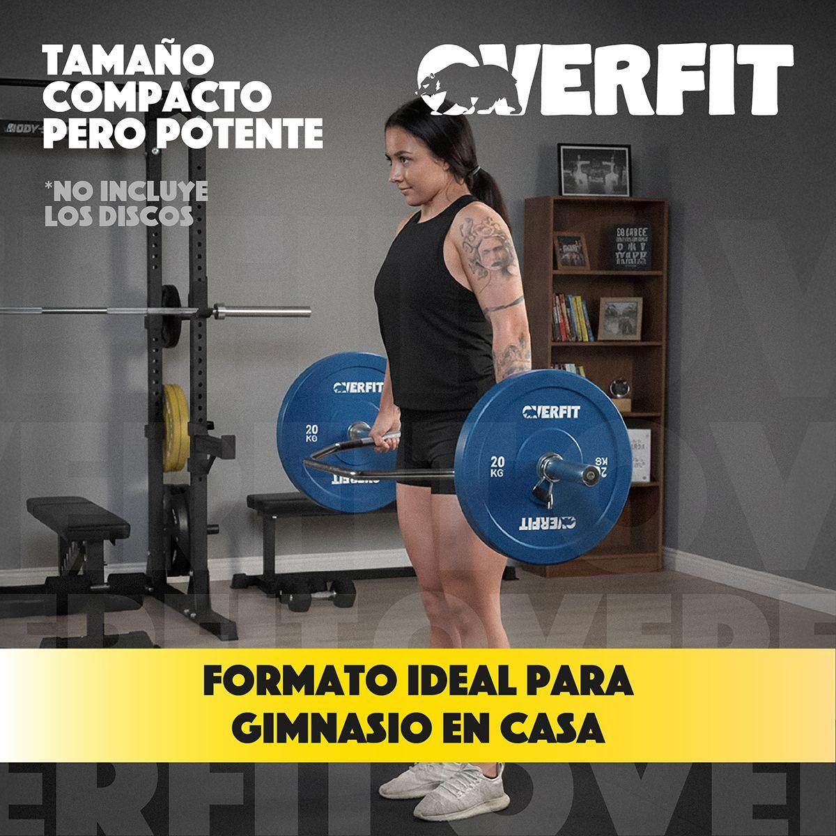 Barra Olimpica Hexagonal 23kg Overfit Acero Peso Muerto-6