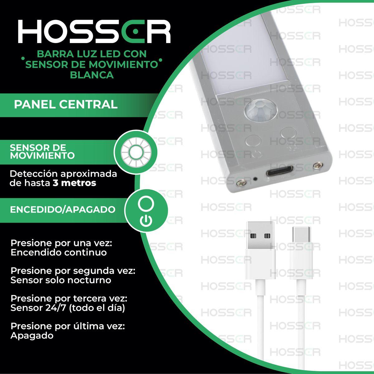 Aplique Pared Luz Led Hosser Barra Con Sensor De Movimiento Blanco-3
