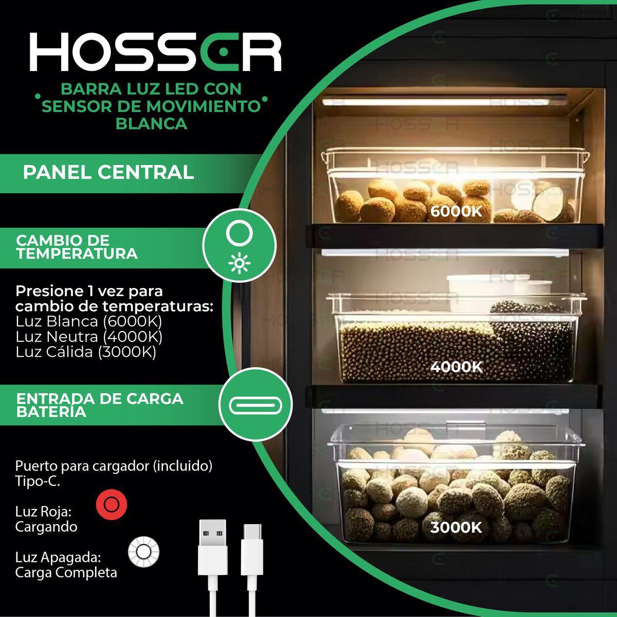Aplique Pared Luz Led Hosser Barra Con Sensor De Movimiento Blanco-4