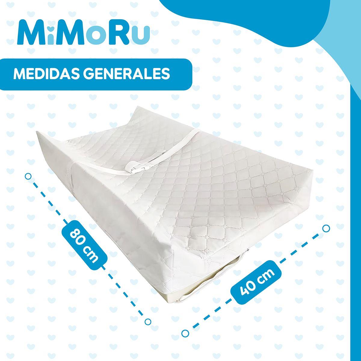 Mudador De Bebe Anatomico Horizontal Mimoru Ergonomico Impermeable Color Blanco -3