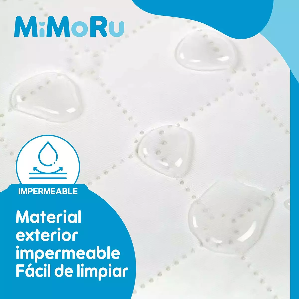 Mudador De Bebe Anatomico Horizontal Mimoru Ergonomico Impermeable Color Blanco -7
