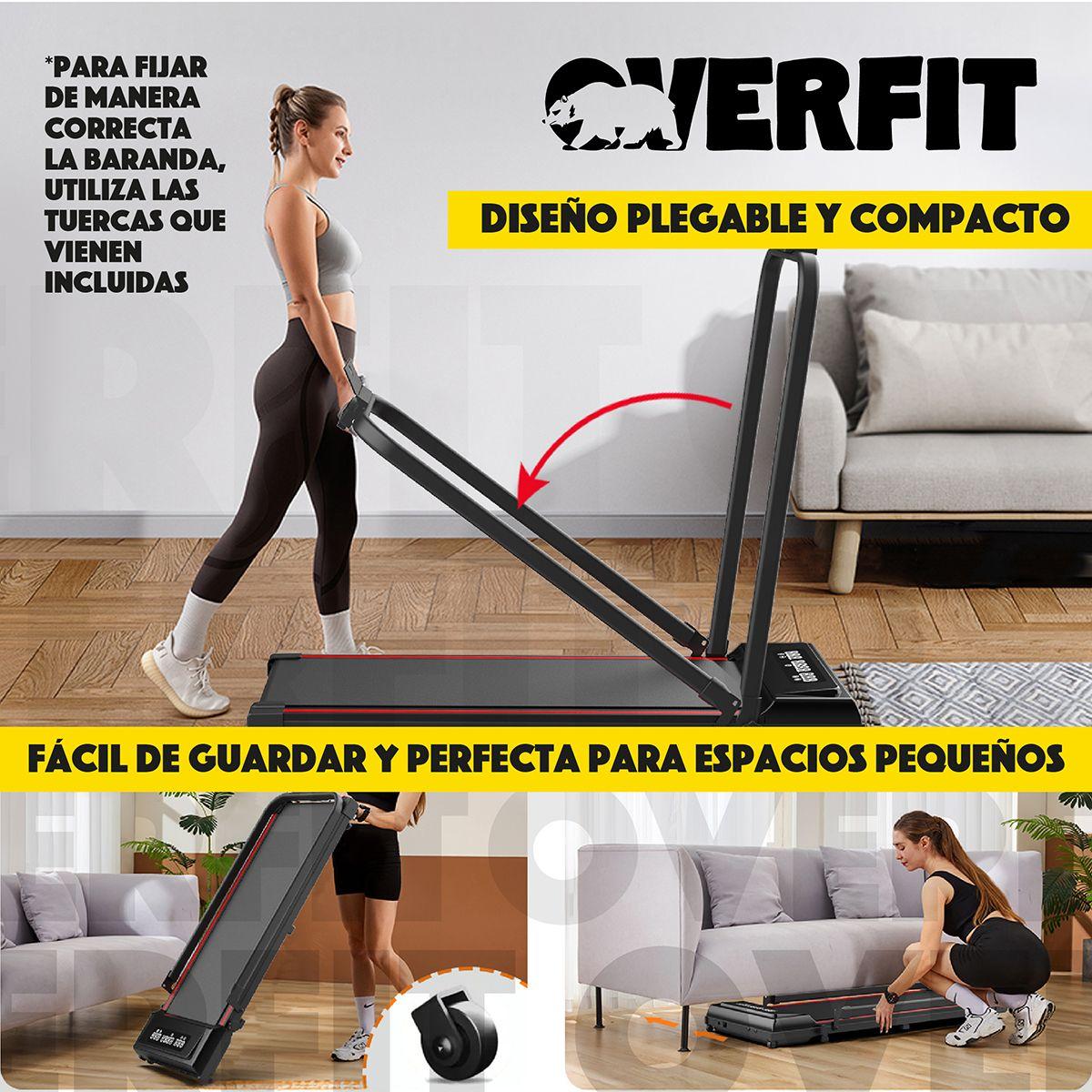 Trotadora 2 Hp Overfit Caminadora Electrica Plegable 10 Km/h Negro-2