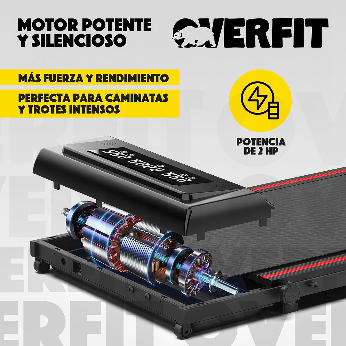 Trotadora 2 Hp Overfit Caminadora Electrica Plegable 10 Km/h Negro-4