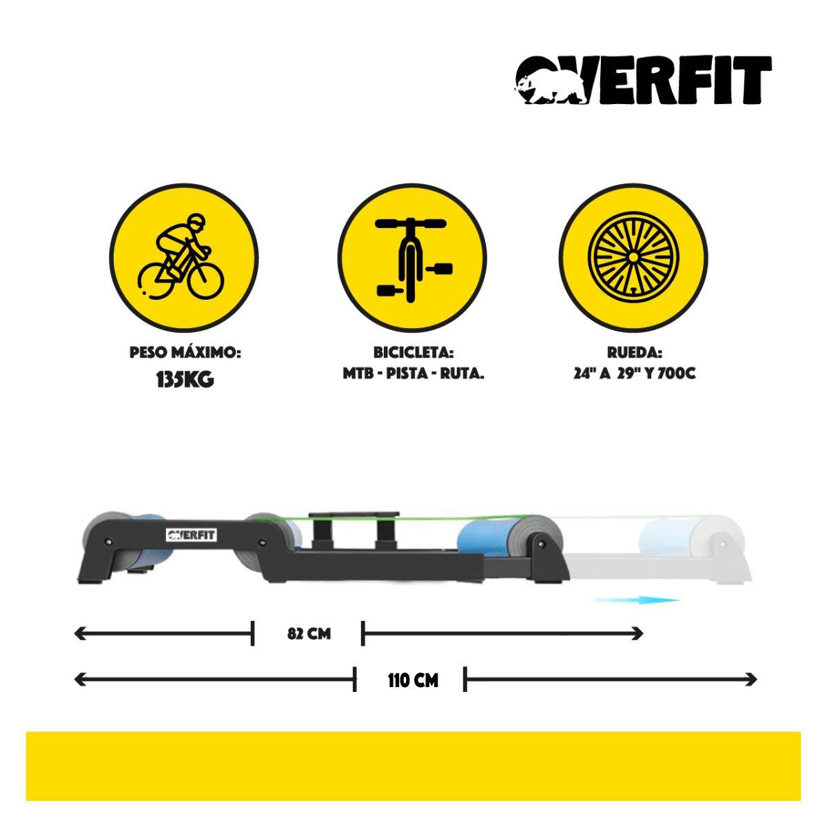 Rodillo De Rulo Bicicleta Ciclismo Entrenamiento Overfit-4