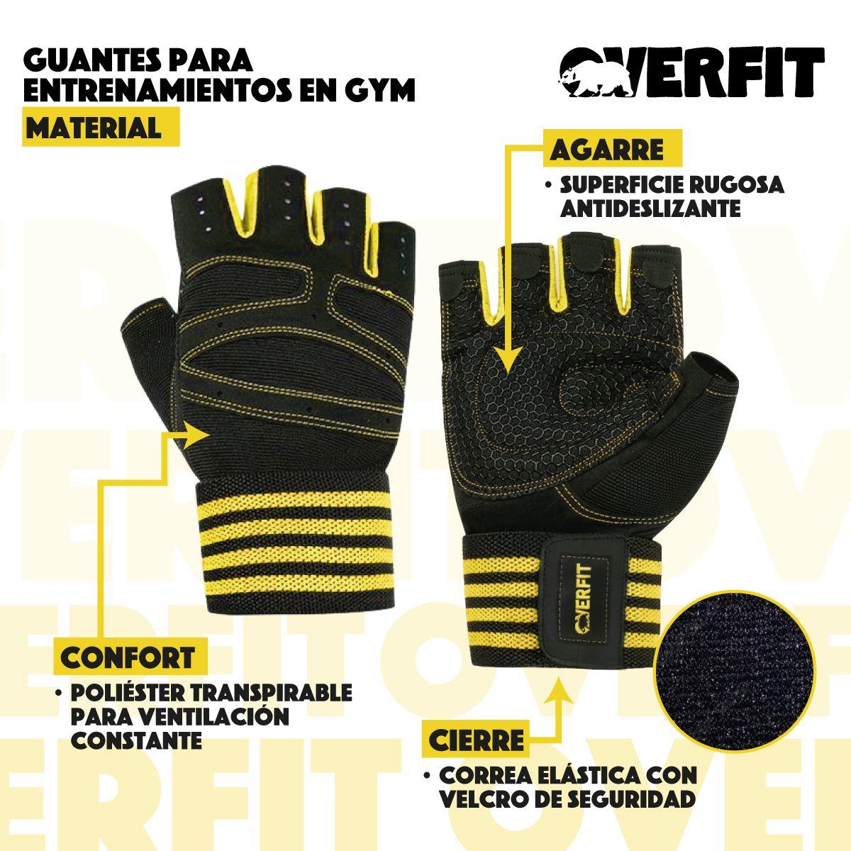 Guantes Gym Deportivos Overfit Talla L Entrenamiento Levantamiento Pesas Fitness-3