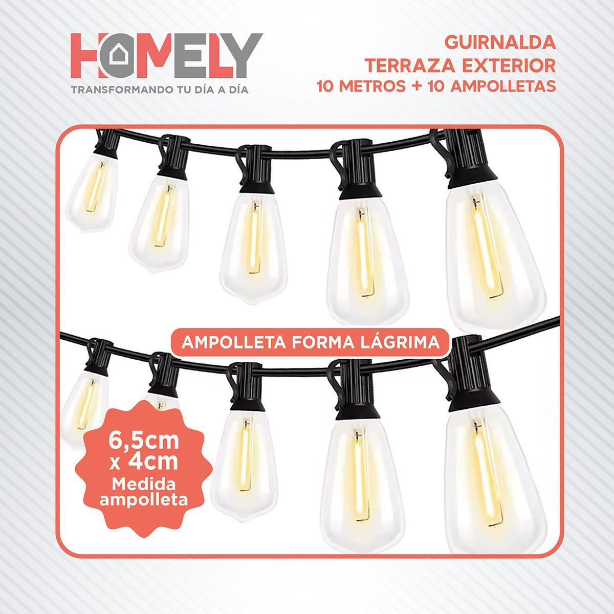 Guirnalda Terraza Exterior 10 M + 10 A Lagrima Homely-6