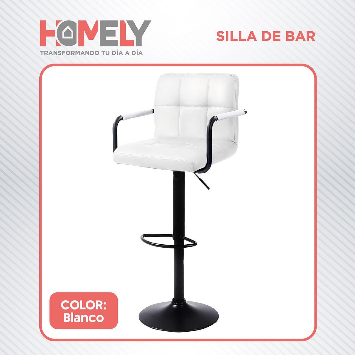 Silla De Bar Piso Taburete Homely Noir Comfort 61-81CM  Blanco-6