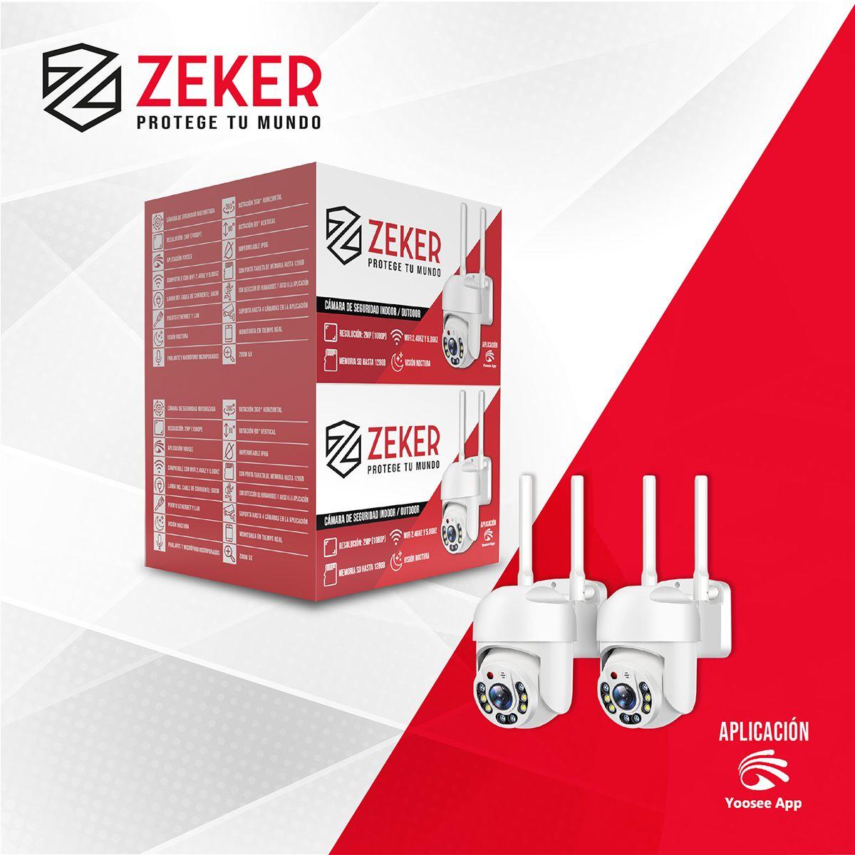 Pack x2 Cámara de Seguridad Wifi Impermeable Zeker 2MP 5G-1