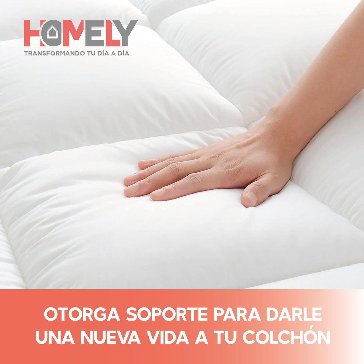 Topper Cubre Colchon 2 Plazas Homely Acolchado Premium-4