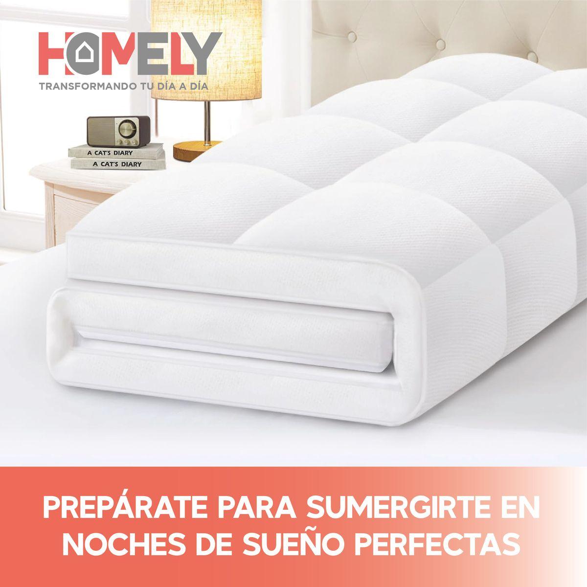 Topper Cubre Colchon 2 Plazas Homely Acolchado Premium-7