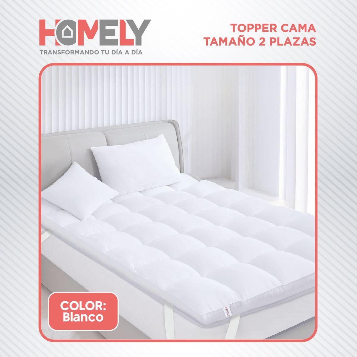 Topper Cubre Colchon 2 Plazas Homely Acolchado Premium-8