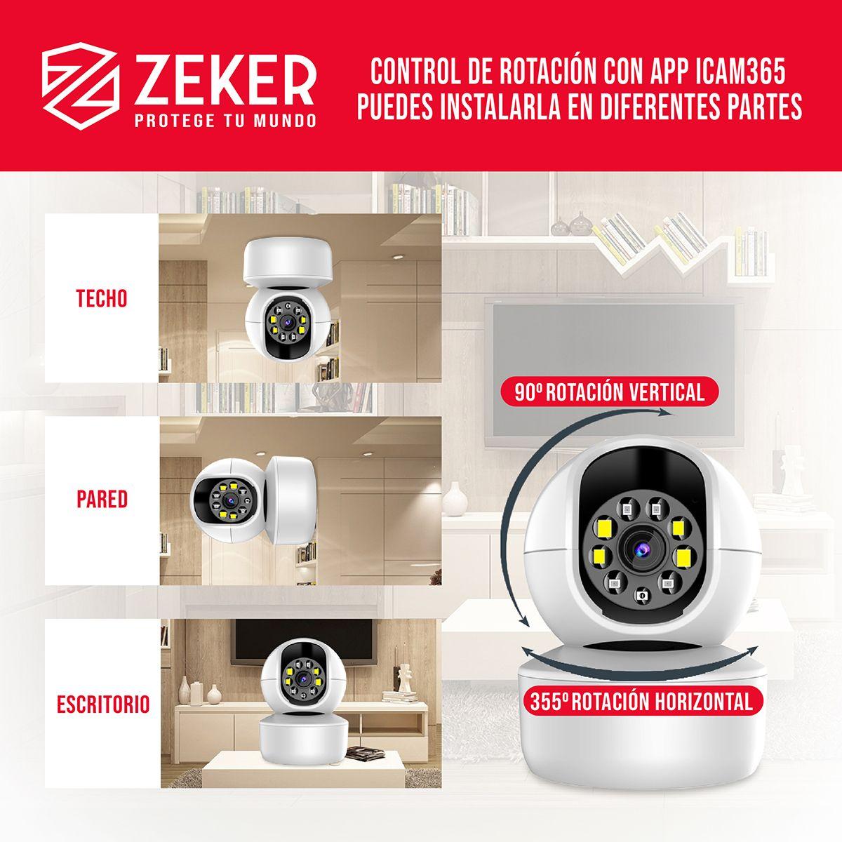 Pack x3 Cámara De Seguridad Interior Wifi IP Zeker 2MP 5G-2