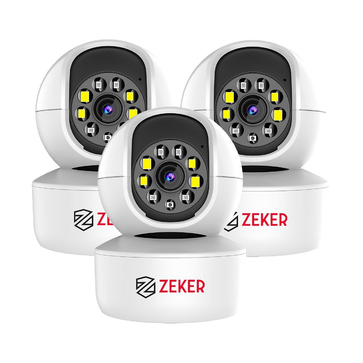 Pack x3 Cámara De Seguridad Interior Wifi IP Zeker 2MP 5G-7