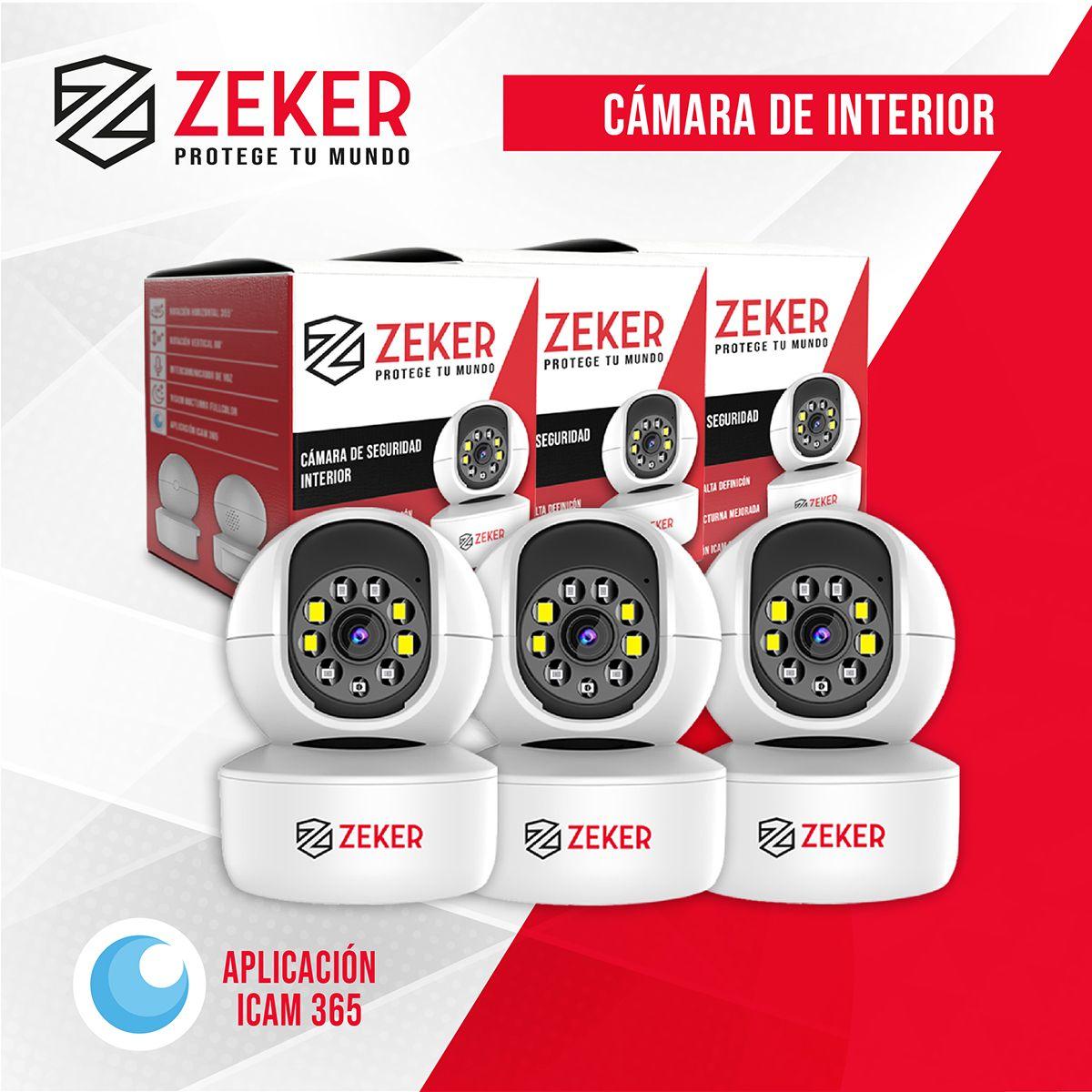 Pack x3 Cámara De Seguridad Interior Wifi IP Zeker 2MP 5G-8