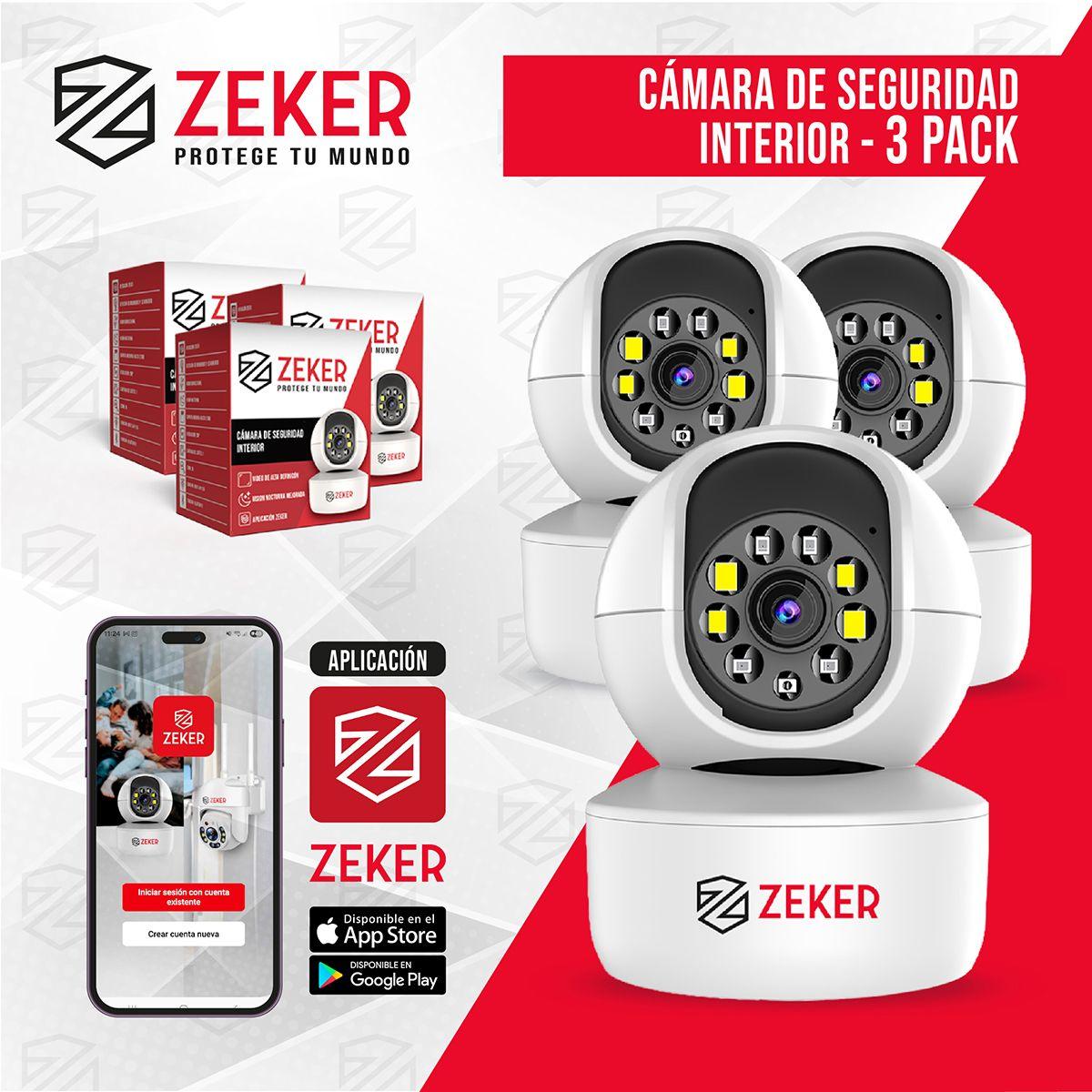 Pack x3 Cámara De Seguridad Interior Wifi IP Zeker 2MP 5G-9