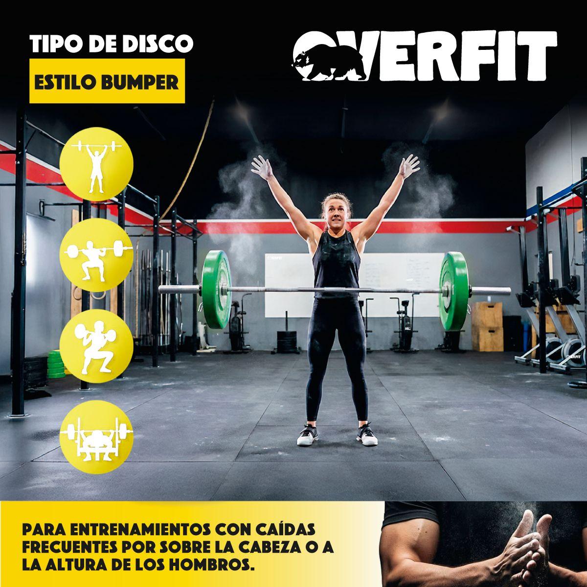 Disco Pesa Olimpica Goma Overfit 10kg Antideslizante-3