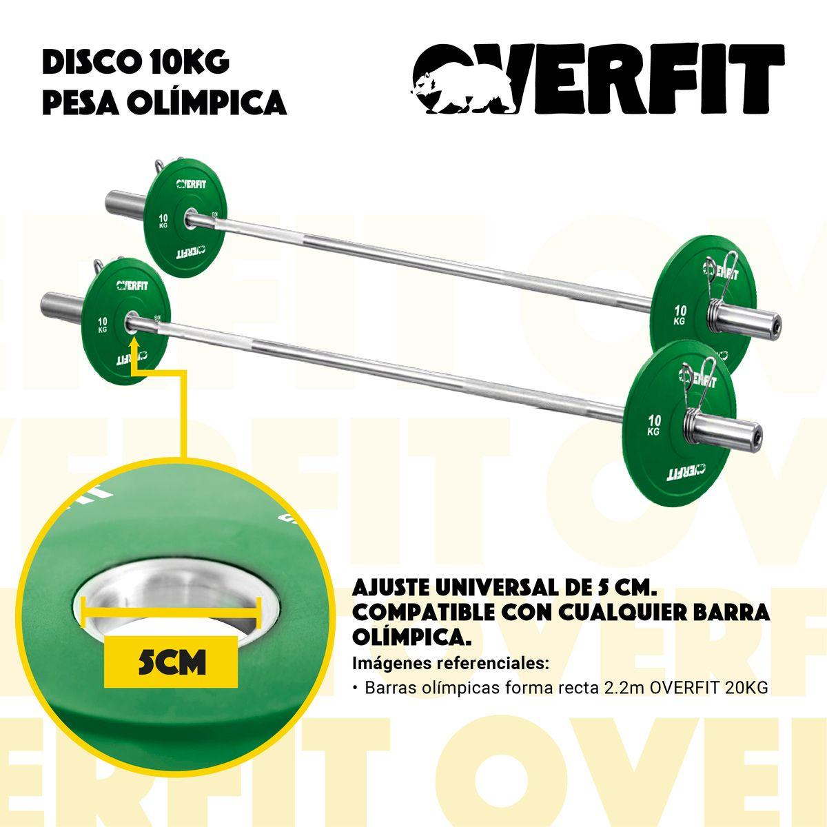 Disco Pesa Olimpica Goma Overfit 10kg Antideslizante-4