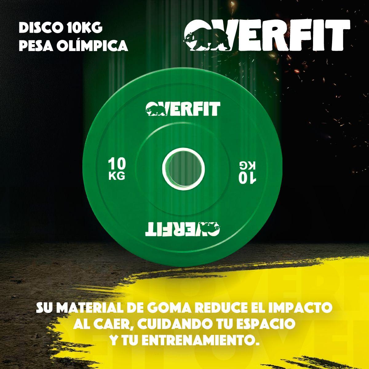 Disco Pesa Olimpica Goma Overfit 10kg Antideslizante-6