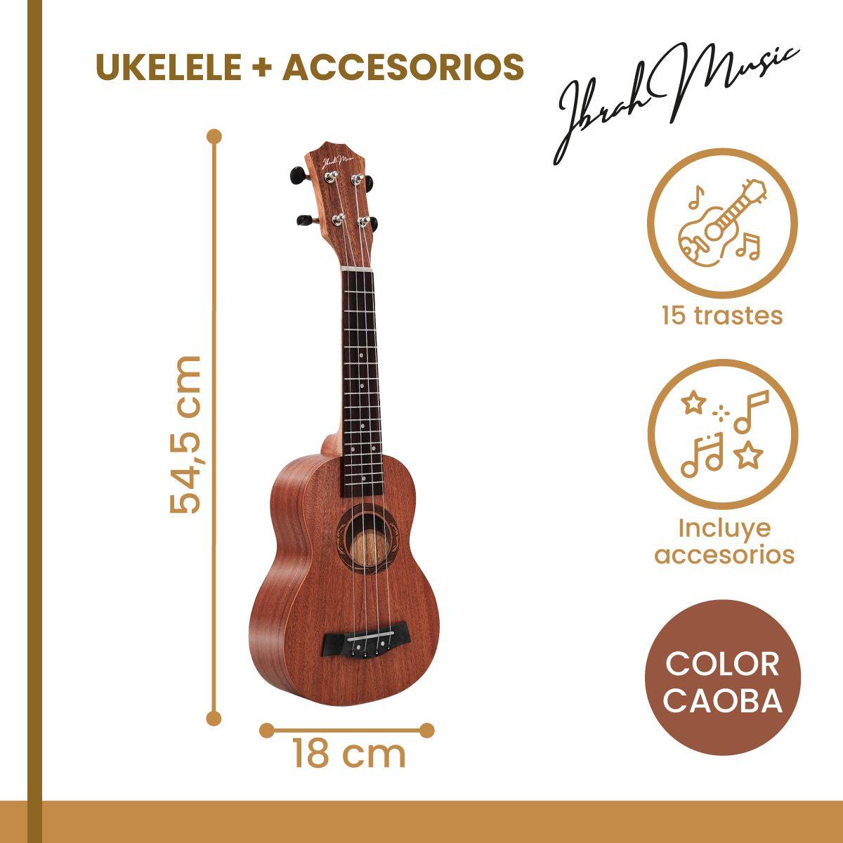 Ukelele Caoba Soprano Concierto Ibrah Music + Accesorios-2