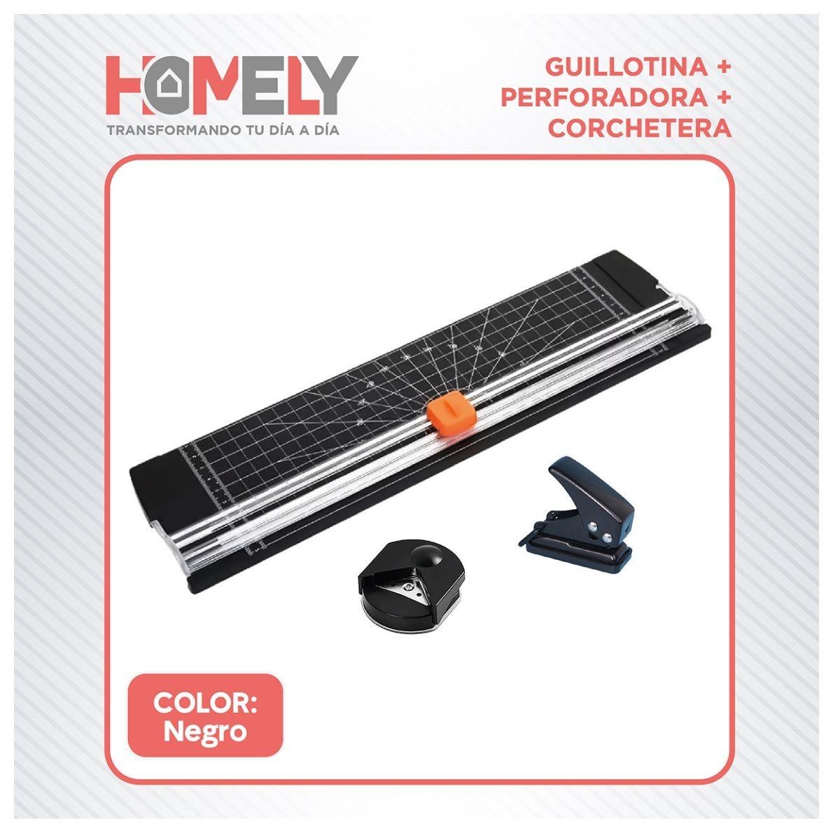 Guillotina + Perforadora + Corchetera Termolaminadora Set-6