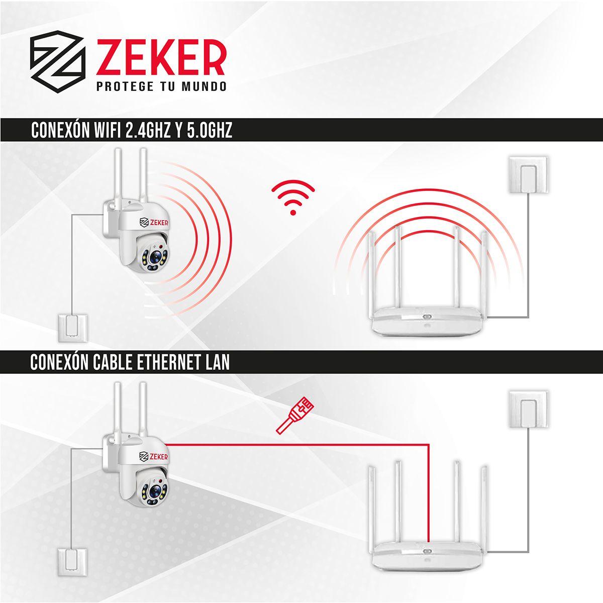 Pack X2 Camara De Seguridad Wifi Impermeable Zeker 4mp 5g-8