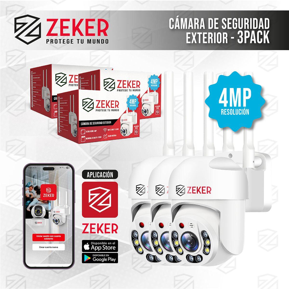 Pack X3 Camara De Seguridad Wifi Impermeable Zeker 4mp 5g-9
