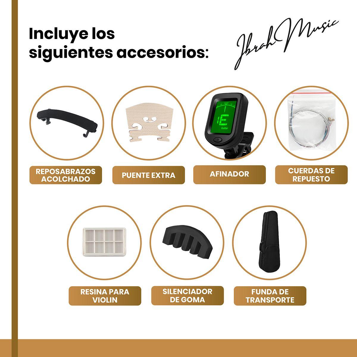 Violin 4/4 Acustico Ibrah Music Estuche y Arco + Accesorios-3