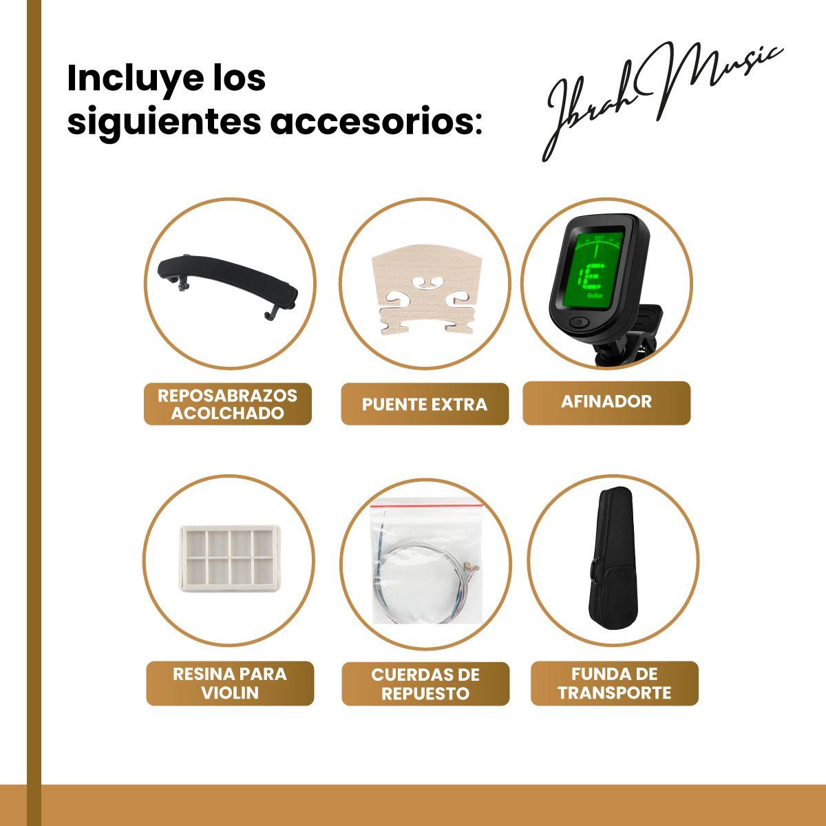 Violin 4/4 Acustico Ibrah Music Estuche y Arco + Accesorios-3