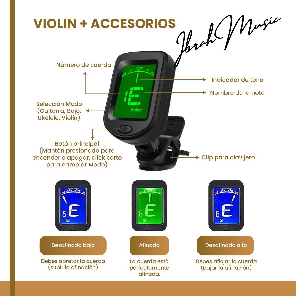 Violin 4/4 Acustico Ibrah Music Estuche y Arco + Accesorios-4