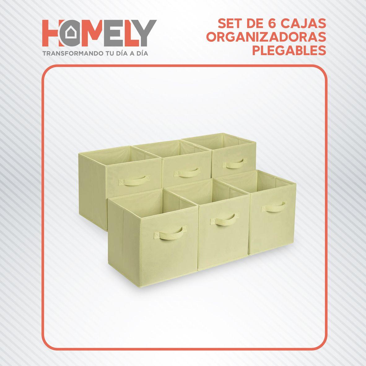 Cajas Organizadoras Cubo Plegable Homely Color Beige Closet Ropa Accesorios Pack 6-1