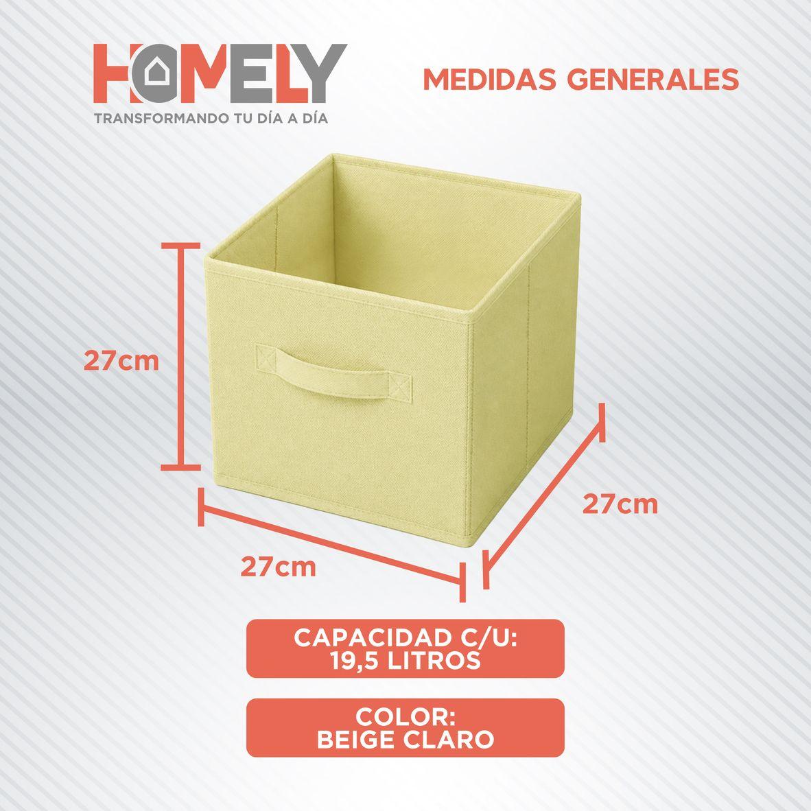 Cajas Organizadoras Cubo Plegable Homely Color Beige Closet Ropa Accesorios Pack 6-2