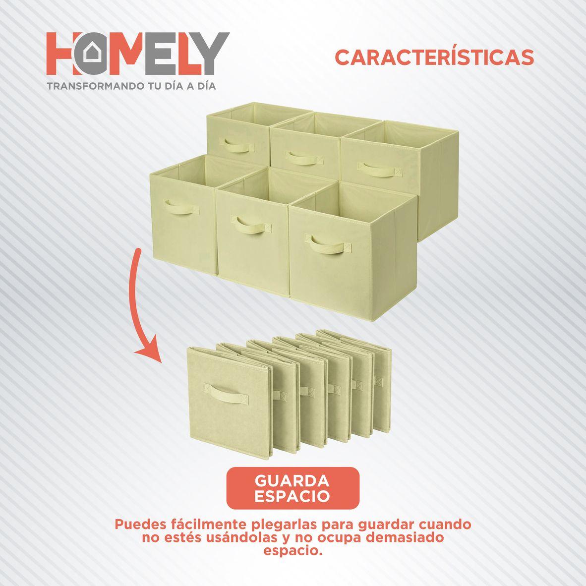 Cajas Organizadoras Cubo Plegable Homely Color Beige Closet Ropa Accesorios Pack 6-4