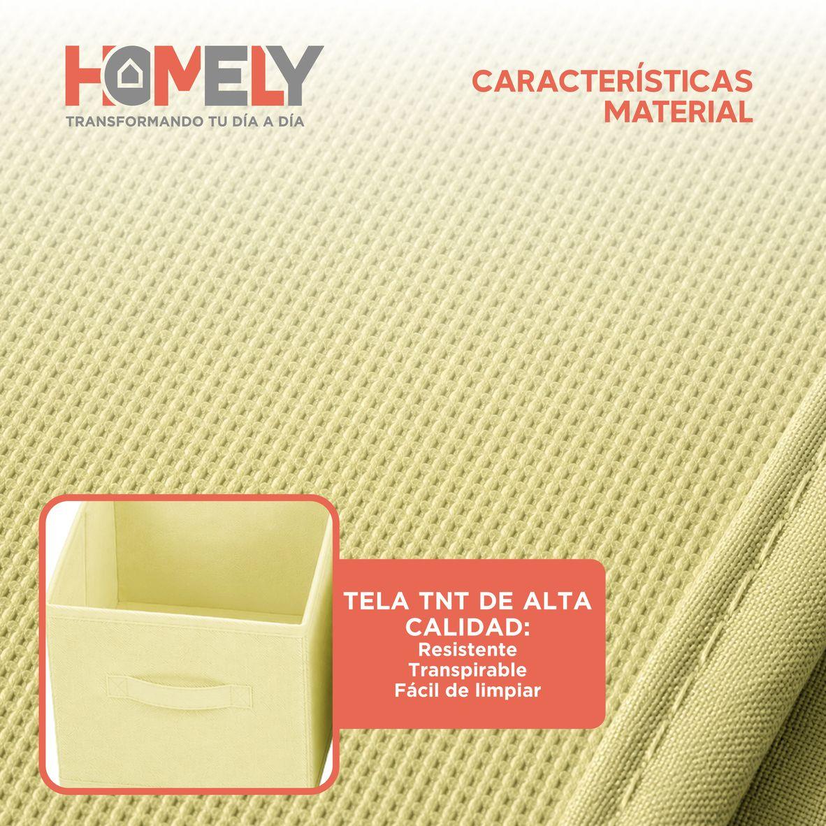 Cajas Organizadoras Cubo Plegable Homely Color Beige Closet Ropa Accesorios Pack 6-5