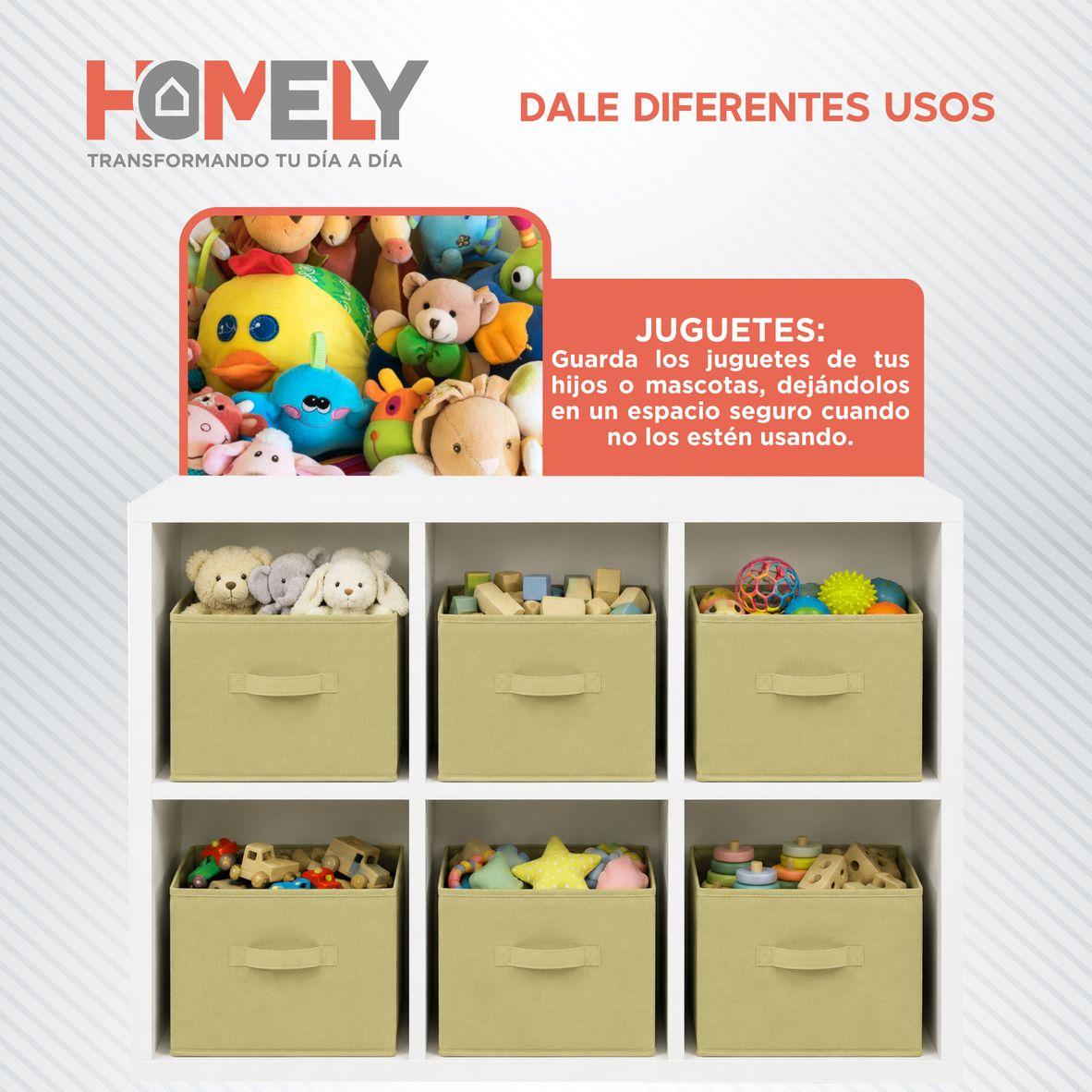 Cajas Organizadoras Cubo Plegable Homely Color Beige Closet Ropa Accesorios Pack 6-6