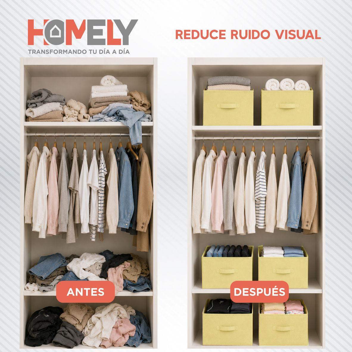 Cajas Organizadoras Cubo Plegable Homely Color Beige Closet Ropa Accesorios Pack 6-7