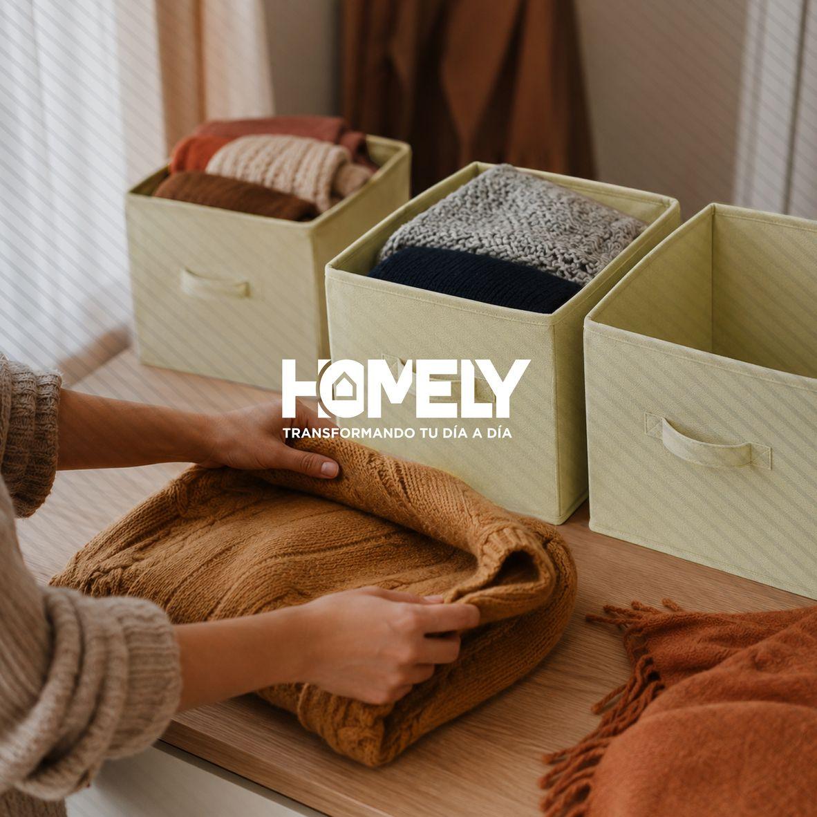 Cajas Organizadoras Cubo Plegable Homely Color Beige Closet Ropa Accesorios Pack 6-8