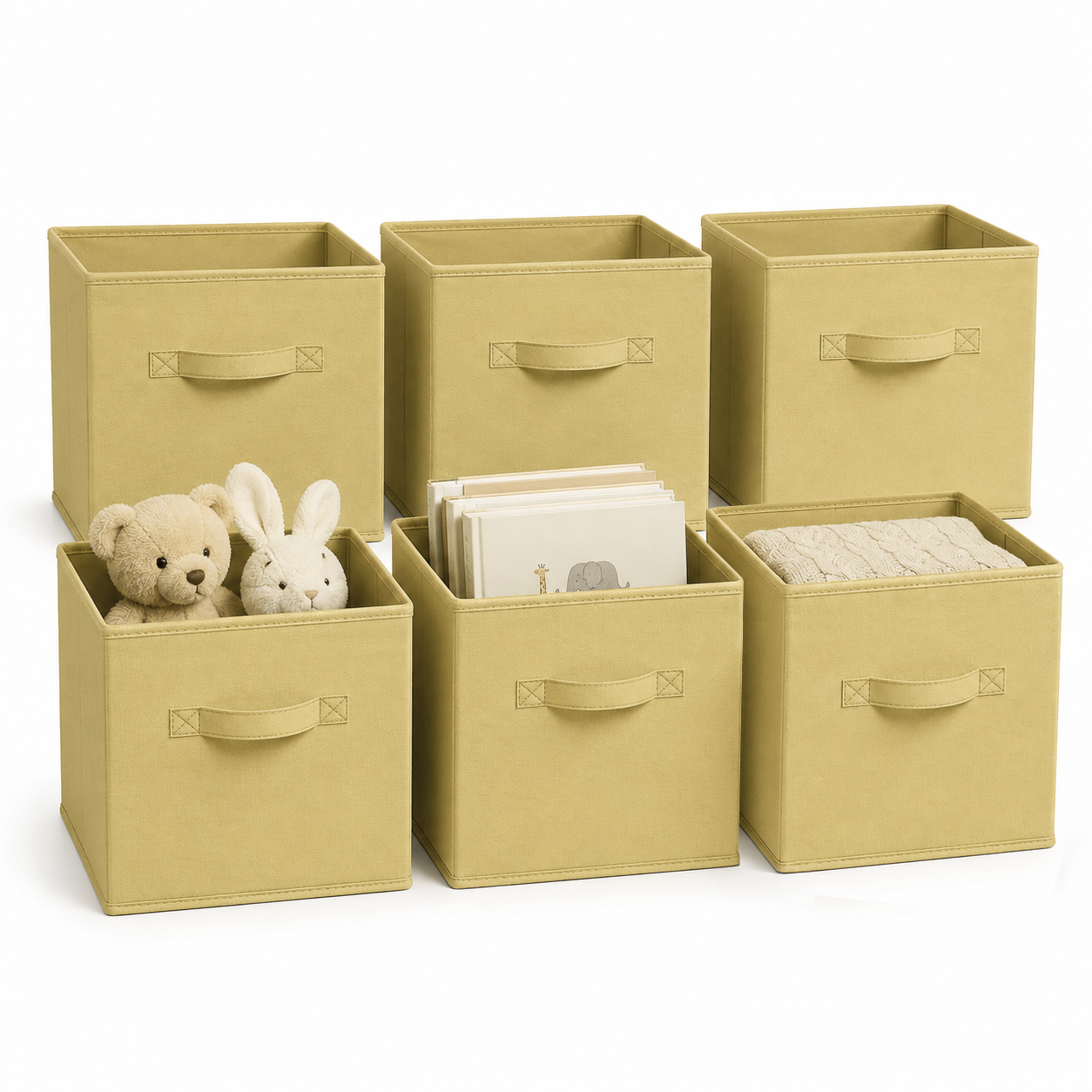 Cajas Organizadoras Cubo Plegable Homely Color Beige Closet Ropa Accesorios Pack 6-0