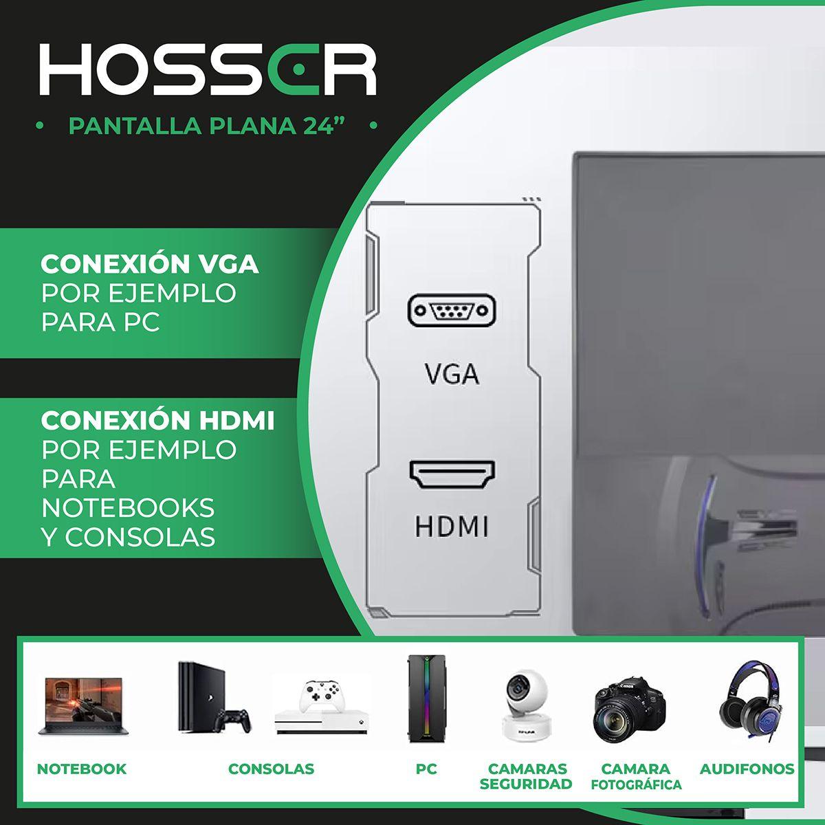 Monitor Notebook PC Plano 24 Pulgadas Hosser Full HD HDMI-3