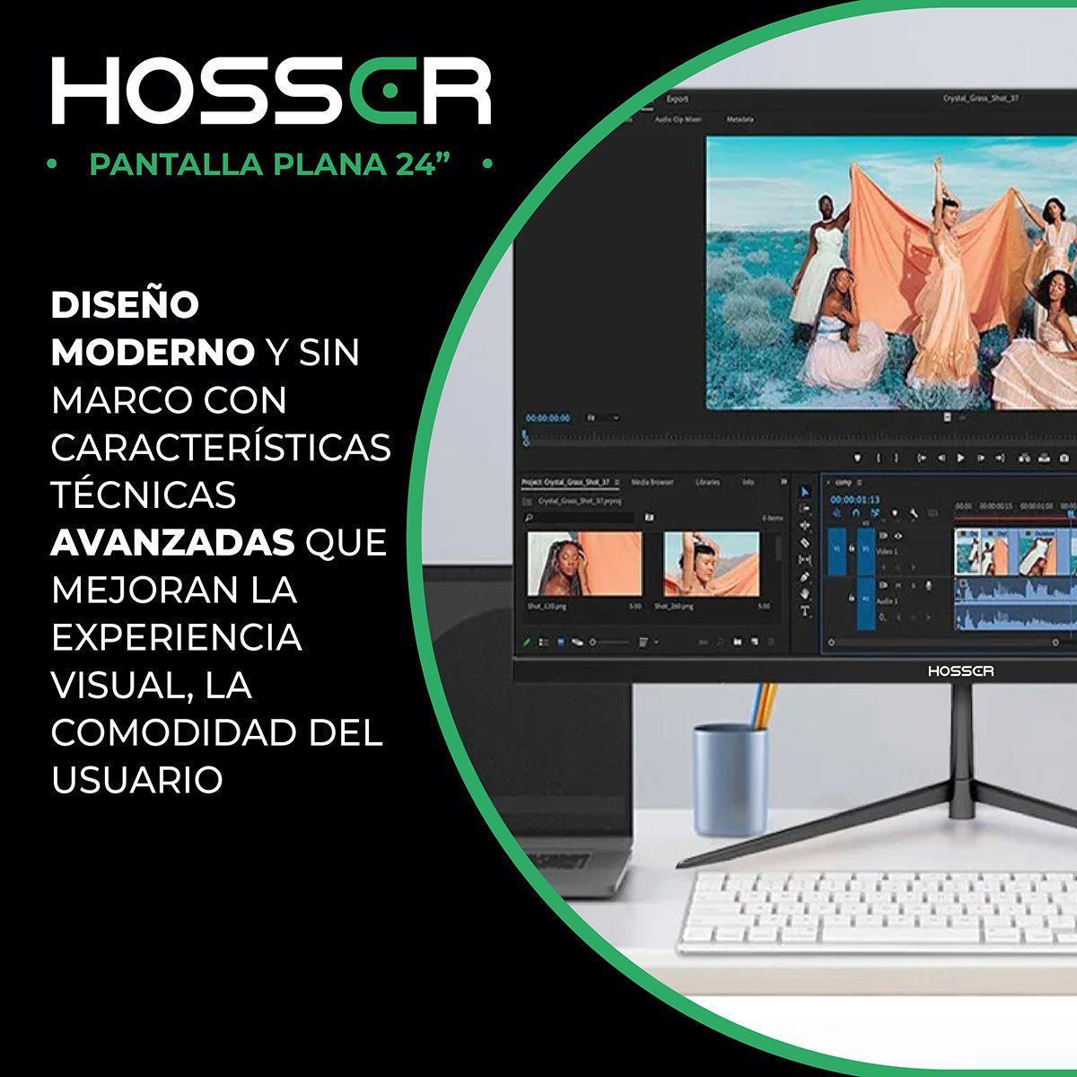 Monitor Notebook PC Plano 24 Pulgadas Hosser Full HD HDMI-8