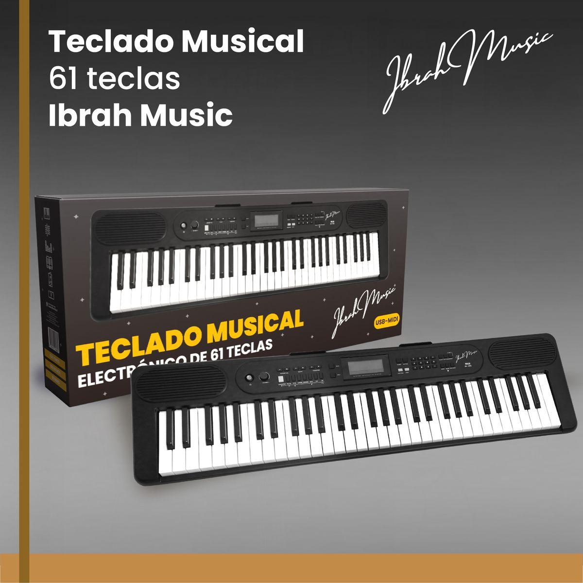 Teclado Musical 61 Teclas Ibrah Music Piano Con Midi Sustain-8