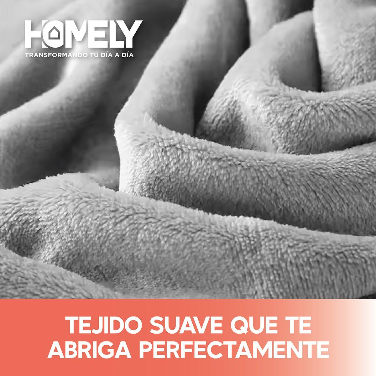 Frazada Polar Termica King Homely Manta 200x200cm Gris-3