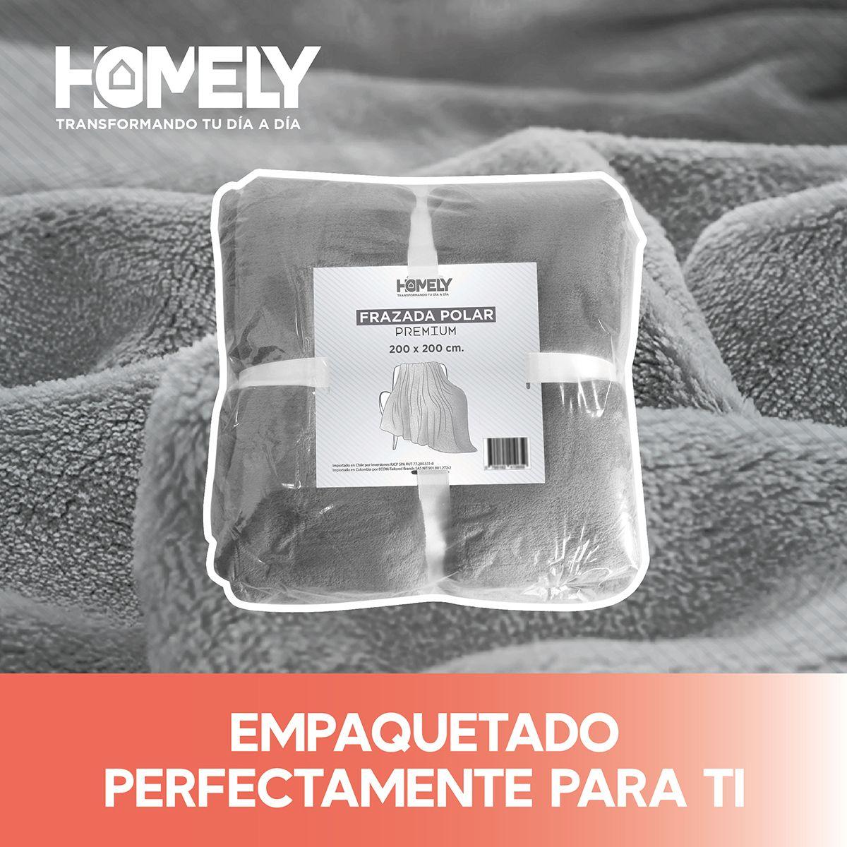 Frazada Polar Termica King Homely Manta 200x200cm Gris-4