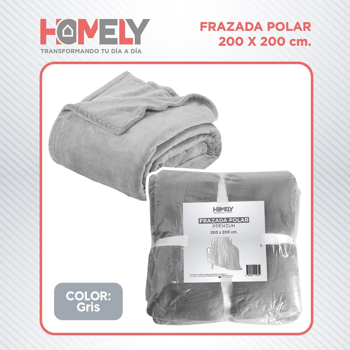 Frazada Polar Termica King Homely Manta 200x200cm Gris-9