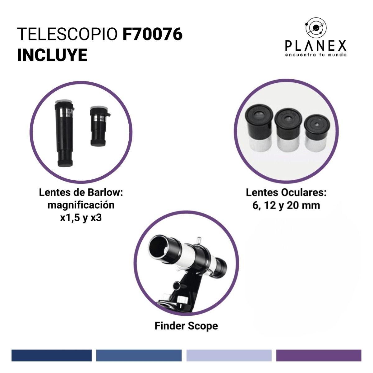 Telescopio Astronómico Newtoniano F70076 Planex + Soporte-3