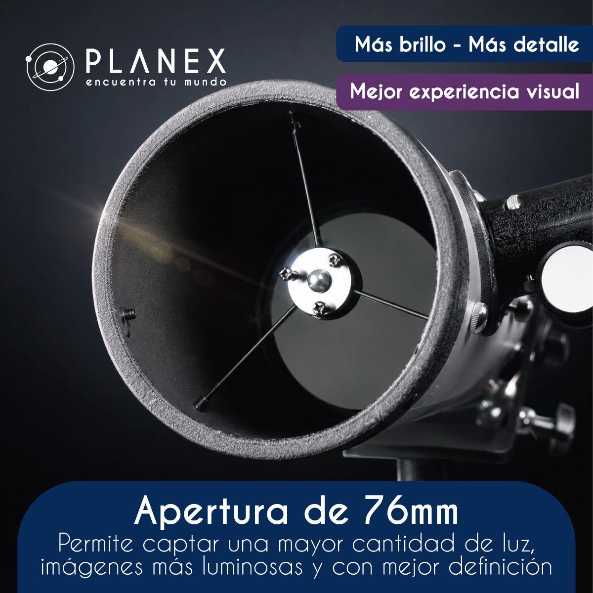 Telescopio Astronómico Newtoniano F70076 Planex + Soporte-2