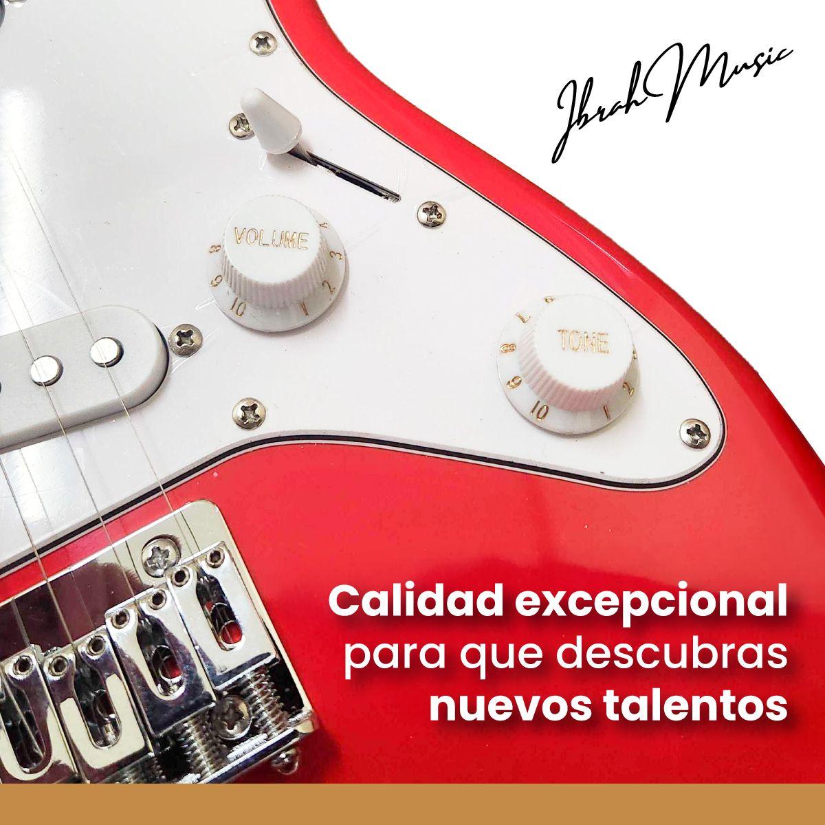 Guitarra Electrica Stratocaster Niño Ibrah 30 Pgds Amplif-5
